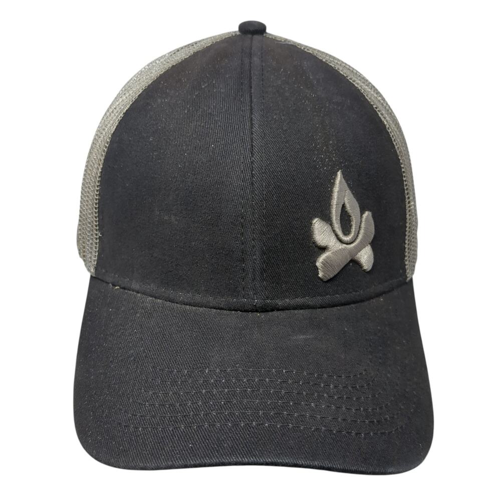 Camp Chef Snapback Trucker Hat Black One Size Adjustable Embroidered Mesh Back